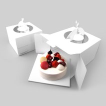 스노우 화이트 케이크 상자, 블랙원형받침, 1개