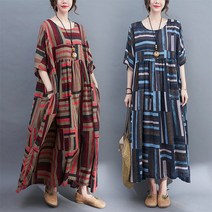 L.ONLINE SHOP중년여성 빅사이즈 사각패턴 홈웨어 롱원피스 면소재 원피스 하객룩 트위드원피스 쉬폰원피스 뷔스티에원피스