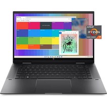 HP 2023 Envy x360 2-in-1 컨버터블 노트북 15.6인치 FHD 터치스크린 디스플레이 AMD 라이젠 7 5825U 프로세서 16GB RAM 512GB SSD, 단일, 단일