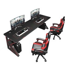2인용 컴퓨터 게이밍 책상 카페 pc방 테이블, 2인 테이블(핑크+블랙) 180x60x75