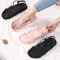 발편한 방수 젤리 소재 데일리 스트랩 샌들 3.5cm