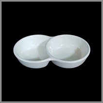대명멜라민 미색 - 멜라민 2칸 원종지 (국내생산 멜라민 흰그릇 하얀그릇 업소용그릇), (2T-C2), 원2칸