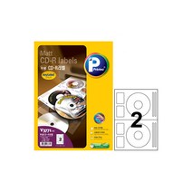 프린텍 프린텍 무광 CD R 라벨 일반 사이즈 2칸 20매 디자인 데이터 관리 DIY 선물 제작 스티커 고해상도 잉크젯, 단품, 단품