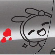 빼꼼스티커 차량용 자동차 데칼 스티커 코나 뒷문 아우디 카니발 QM5 스쿠터 얼룩가리기 올뉴말리부 NF소나타 뒷유리 스크래치커버 K3 아반떼MD 베뉴, 화이트, 우측 소형