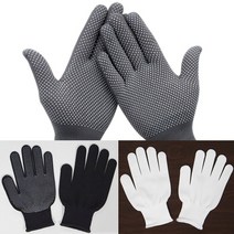 라이프와우 미끄럼방지 도트 나일론 장갑 50켤레 그레이 블랙 화이트, 화이트 50켤레
