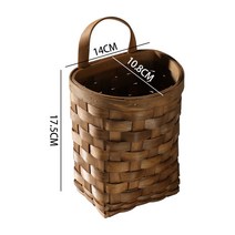 헝겊 가방 스토리지 벽 마운트 플라스틱 주방 생강 마늘 바구니 보관 바구니 세면 용품 벽 교수형 바구니 가정용 간단한, 탄화 목재 칩 소형_기본 크기