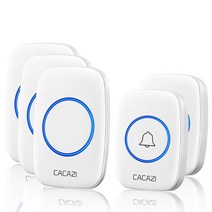 호출벨 무선호출벨 식당호출벨 가정용 테이블 CACAZI-무선 방수 초인종 300m 범위 미국 EU 영국 플러그 지능형 도어 벨 60 차임 0-110db 무선 전화 벨, CHINA, 2 button 3 receiver