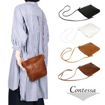 미니 숄더백 포 셰트 사코슈형 스퀘어 레이디스 히메지 가죽 더블 오일 가죽 Contessa 콘테사 BAGGY PORT 버기 포트 컴팩트 가죽 일본제 각 바닥