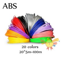 3D프린터필라멘트 ABS/pla용 3D 프린팅 펜 200 미터 색 1.75MM 필라멘트 스레드 플라스틱 재료 어린이 드로, 03 ABS 20colors 5m