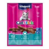 비타크래프트 캣스틱 6g 3개입 5종 중 1선택 고양이 간식, 10개, 연어+오메가3