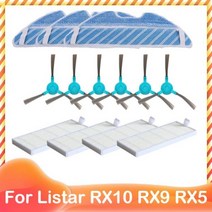 Listar RX10 RX9 RX5 로봇 진공 청소기 롤러 메인 사이드 브러시 Hepa 필터 걸레 교체 예비 부품 액세, Set 6