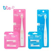 DRY869487투투스 아기 전동칫솔 Stage2 본품 1p 칫솔모 2p set, 민트