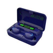 F9 블루투스 이어폰 TWS 헤드폰 무선 헤드셋 마이크 포함 3000mAh 충전 박스 스테레오 인이어 이어 이어 버드 스포츠, blue