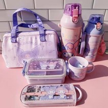 구획 보온 도시락 귀여운 학생 휴대용 나들이 신선 유지 전자 레인지 가능 회사원 학생 003, 쿠로미 도시락 530ml