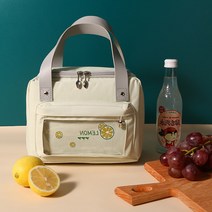 보온보냉 캐릭터 아이스백 6L 도시락 피크닉 캠핑 가방 휴대용 쿨러 미니백, 아이스백(레몬)