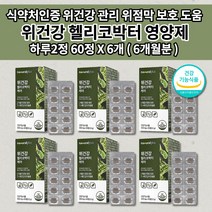 위건강 헬리코박터 1개월 위점막 보호제 위 건강 관리 헬리코박터균 증식 억제 증상 스페인 감초추출물 식약처인증 하루 권장량 100% 함유 속편한 위 영양제 550mg 60정, 6개
