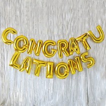 은박풍선 커튼세트 CONGRATULATIONS 골드