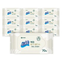 유한킴벌리 스카트 친환경 에코 종이 물티슈 20매X10팩 휴대용 100%천연펄프, 20개