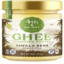 9 Ounce (Pack of 1) Vanilla Bean Grass-Fed Ghee Butter by 4th Heart 9 Ounce Keto Pasture Raised, 1