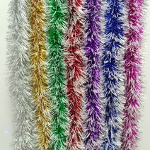 크리스마스 트리 장식 눈꽃 반짝이 모루, 빨강