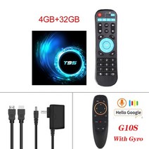 TV 셋톱박스 안드로이드셋탑박스 OTT셋톱박스 최신 T95 안드로이드 10.0 TV 박스 음성 도우미 6K 3D 와이파이 2.4G & 5.8G 2GB 4GB RAM 1, 16.Eu 플러그 - 4G 32G G10S