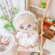 솜인형 봉제 20cm 무속성 diy 아이돌인형 옷, 20cm 뼈대 장착, 미카롱모코마니+JK세트핑크
