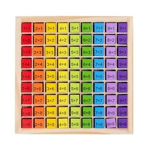 몬테소리 유아 블록 교육 99 학습 테이블 어린이 수학 나무 보드 게임 유치원 산술 장난감, [02] Rainbow Color