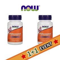 나우푸드 1+1 폴리코사놀 Policosanol 10mg 90 베지캡슐 사탕수수 추출, 1개, 기본