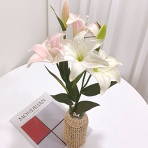 백합 PU조화 / 조화꽃 촬영소품 인테리어소품, 01 백합조화(화이트)