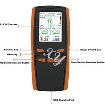 미세먼지측정기 휴대용 가스 CO2 다기능 지능형 미터 감지기 센서 대기 오염 모니터 PM2.5 먼지, 한개옵션0
