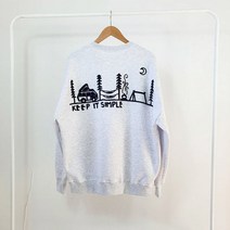 남자 오버핏 쭈리 기모 프린팅 글램핑 맨투맨 4컬러
