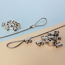 단 슬리브 압착 단자 터미널 스텐 와이어 전선 연결 고정 콘넥터 1.8mm 2.4mm 3.2mm 4mm 5mm, 2.와이어 슬리브(압착형), 2.4mm(100EA), 1개