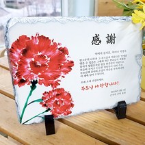 쪼물샵 카네이션 포토스톤 감사패 상패 주문제작