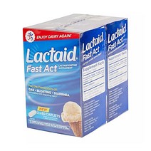 락타이드 Lactaid 패스트액트 락타아제 락테이스 Lactase 엔자임 60정 2팩, 2개