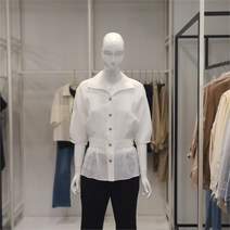 나이스클랍 뒷밴딩 카라 블라우스 A223PWB724