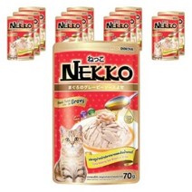 네코 그레이비 참치 토핑 도미 고양이 습식사료, 70g, 12개입