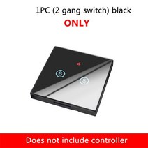 Tiktango-터치 스위치 EU 표준 화이트 크리스탈 유리 패널 터치 Ac220v 1 세트 웨이 벽 조명 스크, 04 2 gang Switch BLACK