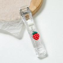 일호장신구 투명 과일 클립퍼 클립 집게 문구 사무 용품 학생 학용품 서류철, 투명과일클립퍼(딸기), 투명클립퍼리필8EA(칼라랜덤)