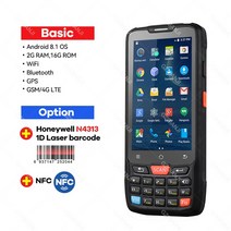 4G 안드로이드 PDA 핸드 POS 터미널 인벤토리 머신 하니웰 스캐너 1D QR 바코드 리더 와이파이 블루투스, 03 1D Honeywell NFC_03 UK