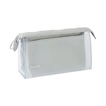 サンスター文具 Sun Star Stationery 썬스타 문구 S2312697 미테 클리어 파우치 거싯 라이트 그레이, Gray(LightGray), gusset