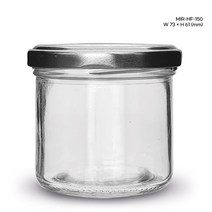 유리병 미르 미니하프 150ml 수입양념병 잼병 소분저장 미니병 밀폐용기, 실버