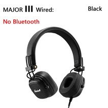 마샬호환호환 이어패드 Marshall Major IV 4 블루투스 헤드폰 딥 베이스 인체 공학적 디자인 III II 2 3/4 접이식 스포츠 무선 및 유선 이어폰, [05] III wired Black