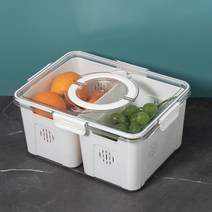주방 주최자 보관 상자 냉장고 주최자 투명 분할 신선 보관 상자 가정 정리 정원, two white B552