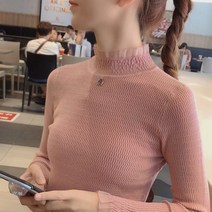 긴팔 이너셔츠 반목 스웨터 여성 이너티셔츠 겨울 가을 소매 이너웨어 타이트니트원 858511246