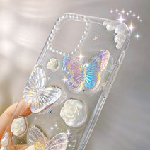 3D 입체 나비 쁘띠 선녀 아이폰 시리즈 젤리 휴대폰 케이스 컬러 인쇄