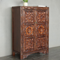 엔틱가구 원목고가구 전통가구 유럽 엔틱가구 카페 진열장 빈티지 가구, 90X40X125 다크우드 장식장