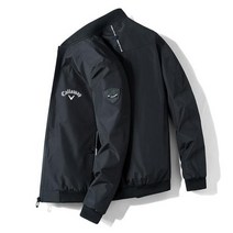 Callaway 봄 골프 남성 재킷 지퍼 칼라 브랜드 야구 의류 캐주얼 스포츠 탑, 없음, 01 Black+L  5055kg