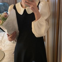 코코블랑 디넬 라운드카라 롱원피스