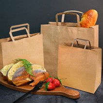 크라프트 종이 쇼핑백 플랫백 4종, 200ea