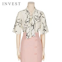 [인베스트] 드로잉나염리본넥블라우스_VKM1BL5140